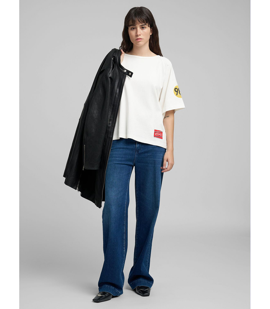 リラックスストレートMELJAスーパーソフトインディゴストレッチデニム